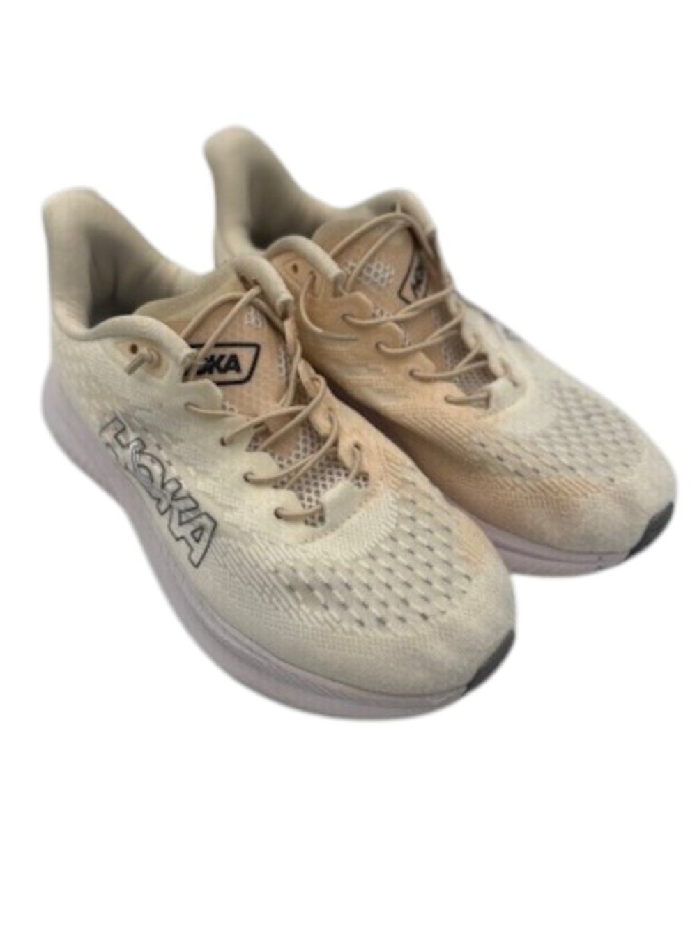 Hoka One One Running Shoes Womens 4.5 Wide Cream Beige Athletic Sneakers